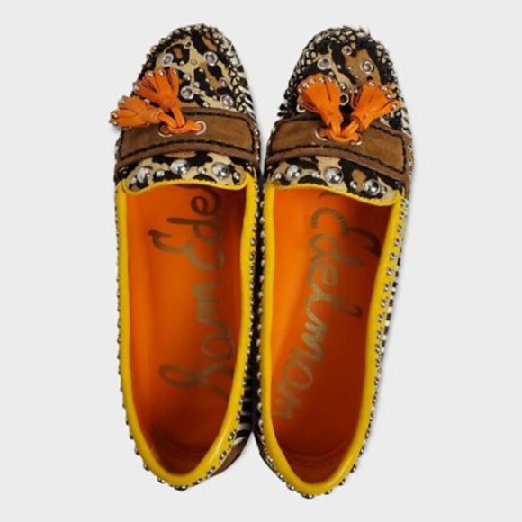 Sam Edelman Aurora Leather Zebra Animal Print Cow Hair Tassel Loafers Sz 7.5M - Picture 5 of 12